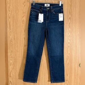 NWT PAIGE Jacqueline Crop Dark Blue High Rise Straight Leg Jeans